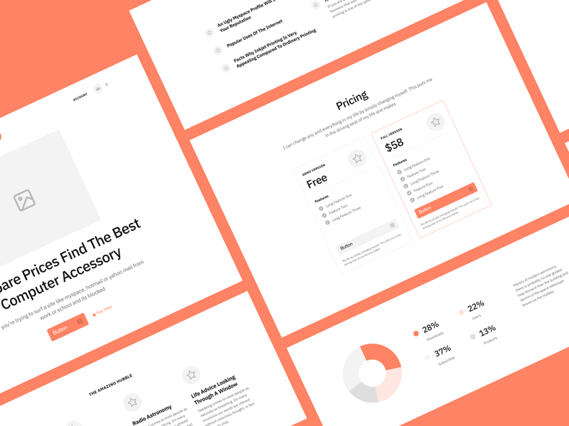 Sections - Landing Pages Wireframe Kit